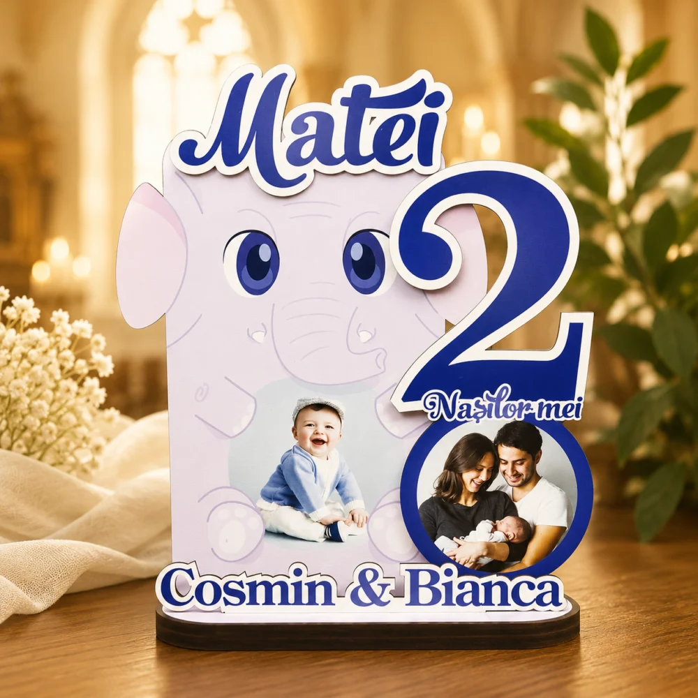 Trofeu rama personalizat – Pentru nasii de botez cu poza