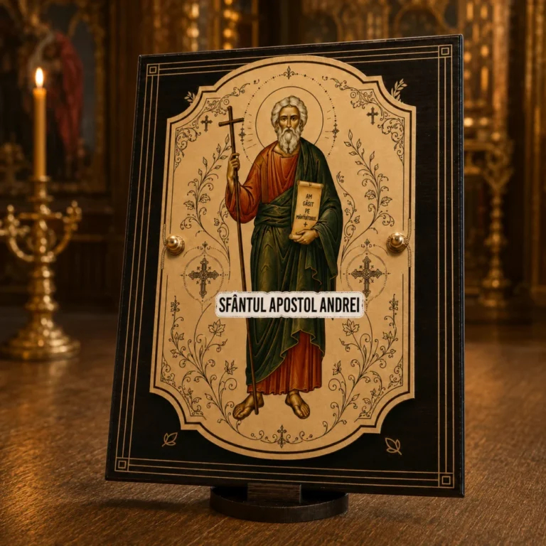 Plachetă cu Icoana Sfântului Apostol Andrei cu print și gravare
