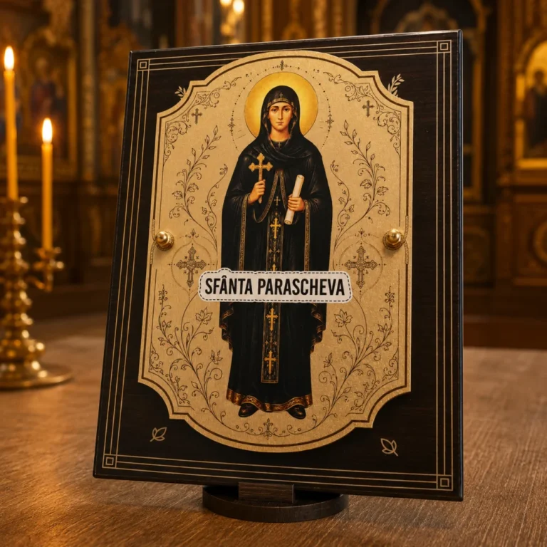 Plachetă Gold – Icoana Sfintei Parascheva